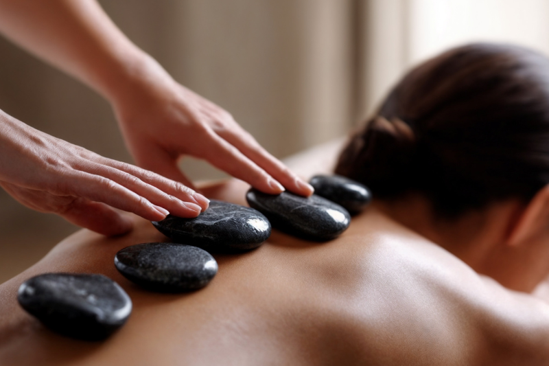 Tratamiento corporal masaje con piedras volcánicas en Boadilla del Monte